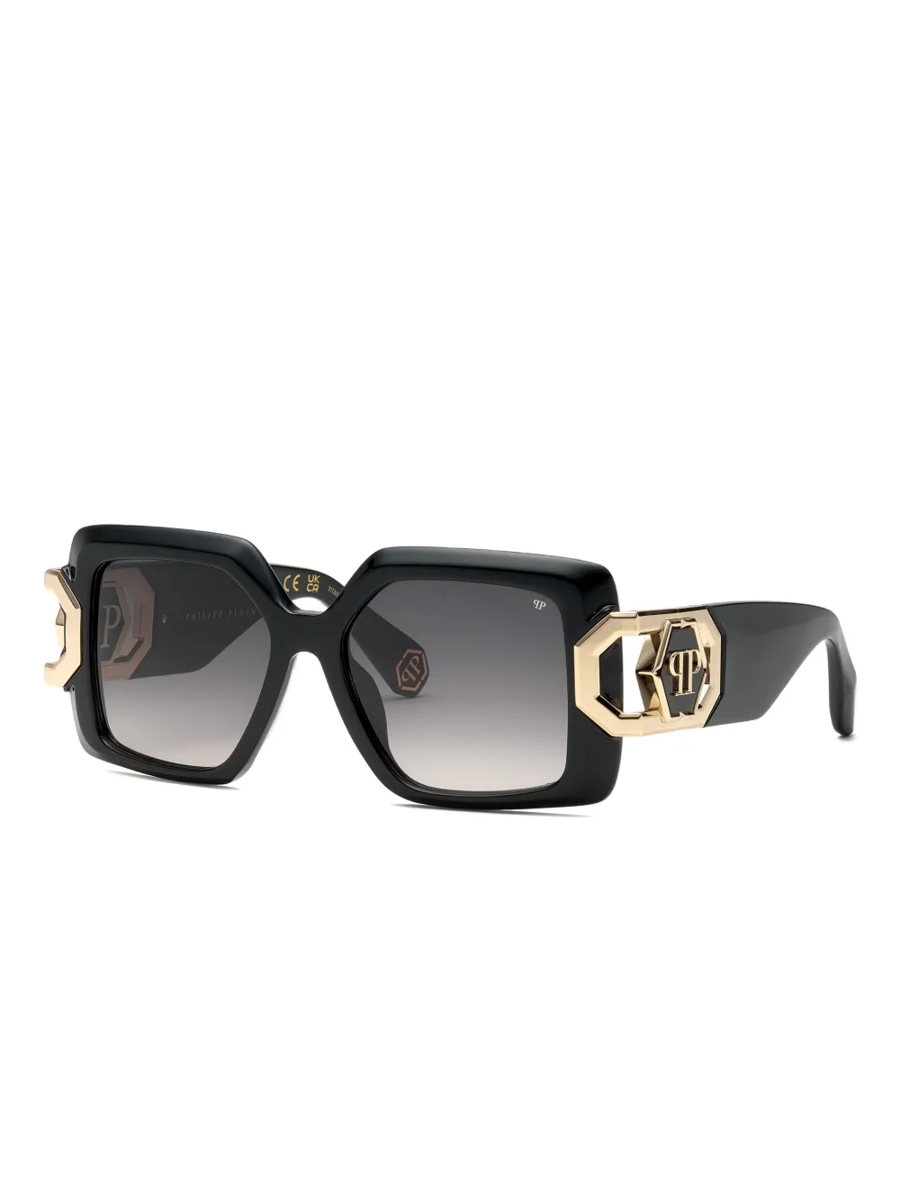 Philipp Plein Eyewear Zonnebril met vierkant montuur en logo - Zwart