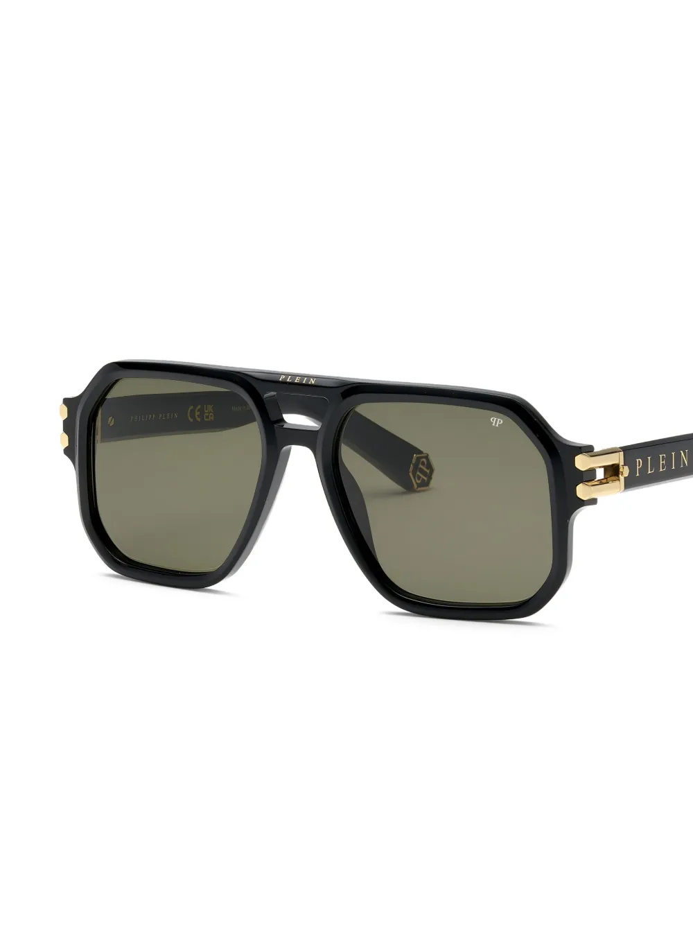 Philipp Plein Eyewear Zonnebril met vierkant montuur Zwart
