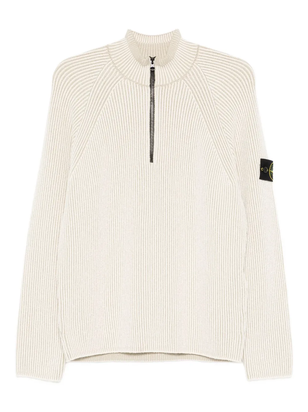 Stone Island ribbed zip-neck sweater - ニュートラル Stone Island ribbed zip-neck sweater - ニュートラル