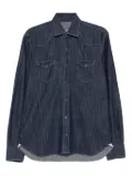 Barba Napoli Mare flap-pockets denim shirt - Blue