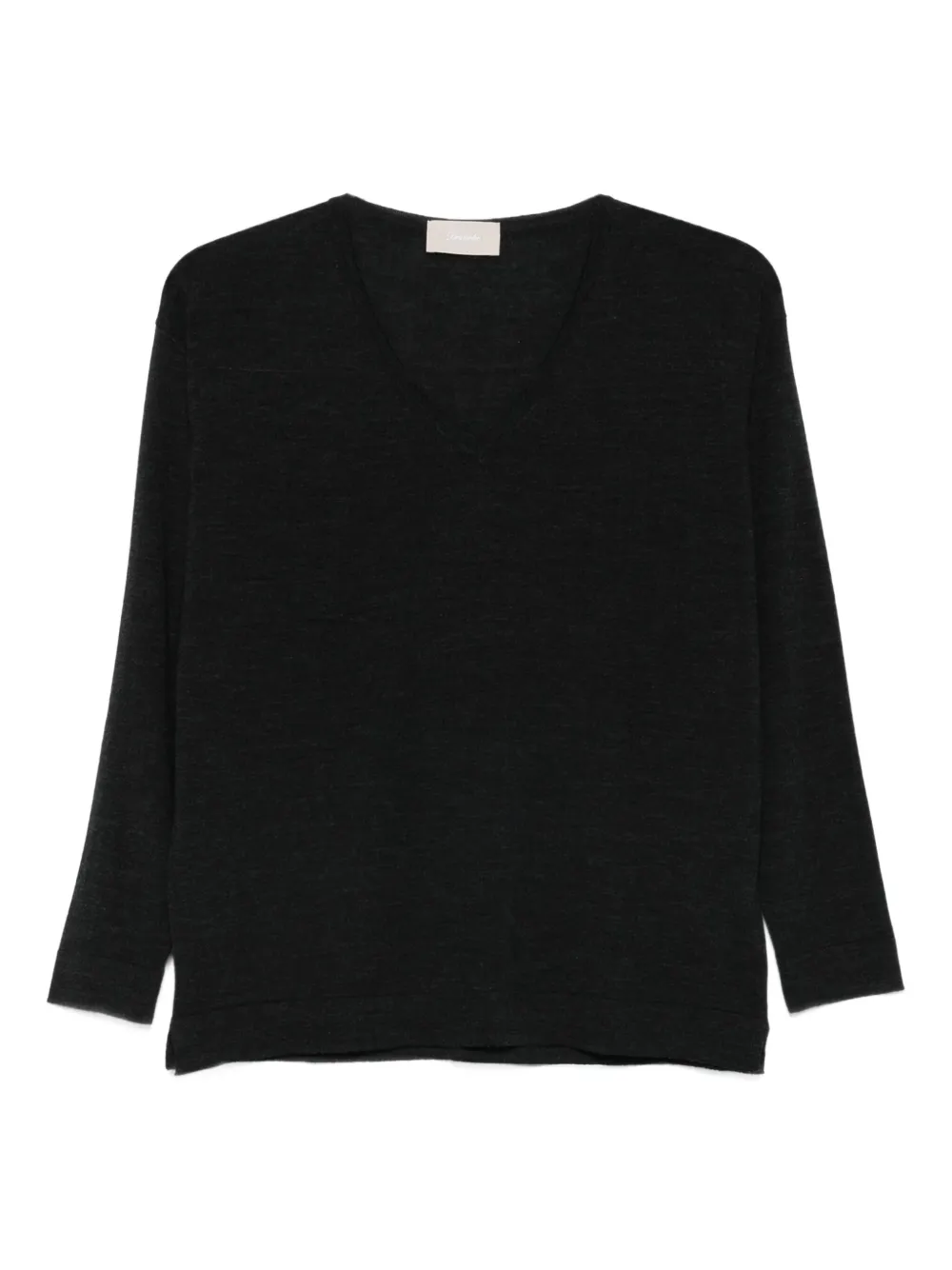 Drumohr v-neck three-quarter sleeve top | Grey | Image 1