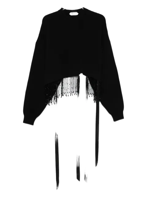 Alberta Ferretti свитер с бахромой из бисера