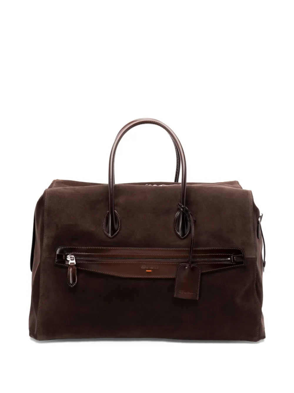 Santoni suede holdall - Marrone