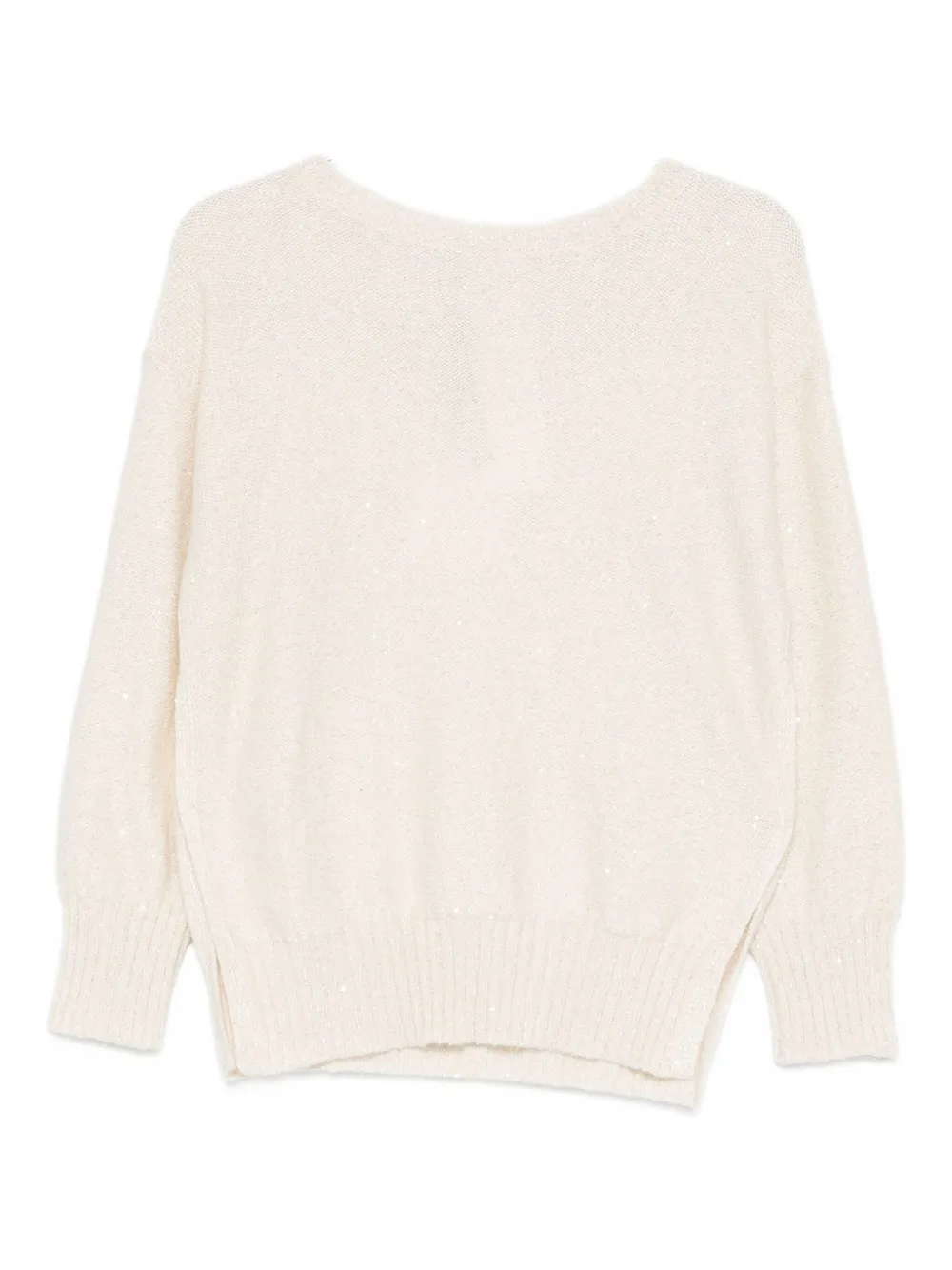 Monochrome Ennio Sequin Crewneck Sweater In Neutral
