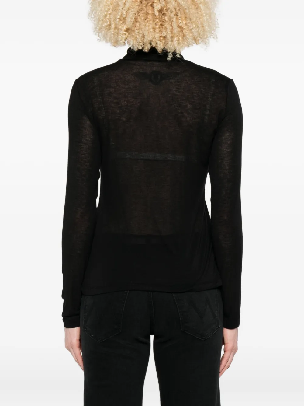 Marella turtleneck long-sleeve top Zwart
