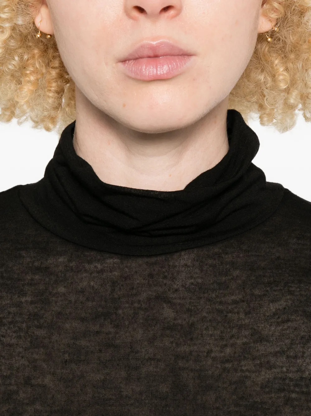 Marella turtleneck long-sleeve top Zwart