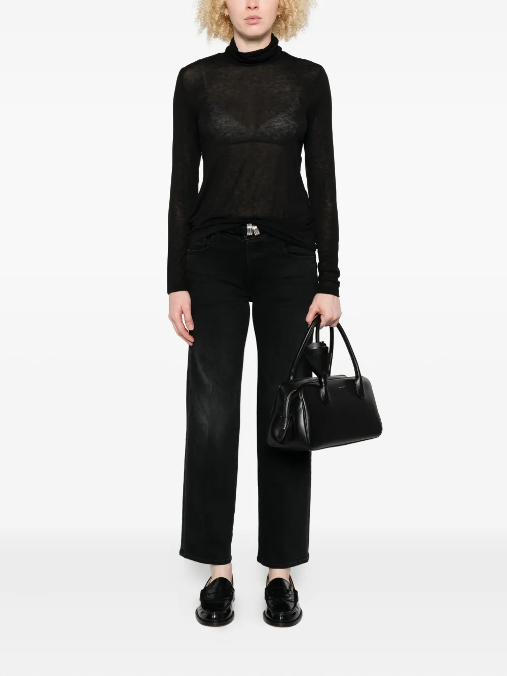 Marella turtleneck long-sleeve top Zwart