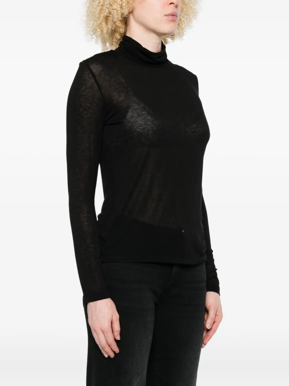 Marella turtleneck long-sleeve top Zwart