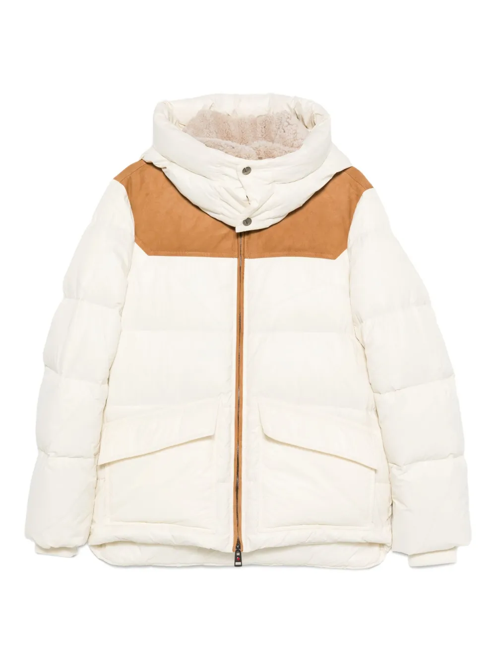 Kired suede-panelled puffer jacket - ニュートラル Kired suede-panelled puffer jacket - ニュートラル