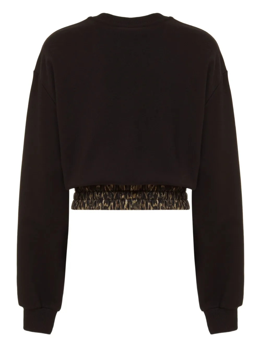 Just Cavalli Drawstring Leopard-print Sweatshirt In Black