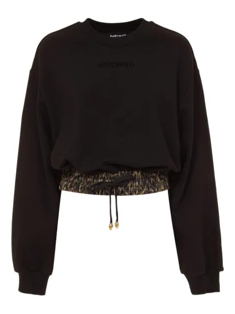 Just Cavalli drawstring leopard-print sweatshirt
