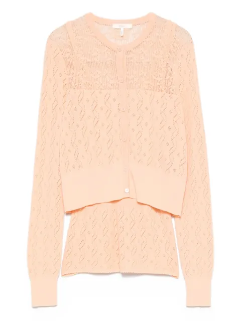 Chloé طقم توب وكارديغان قطن