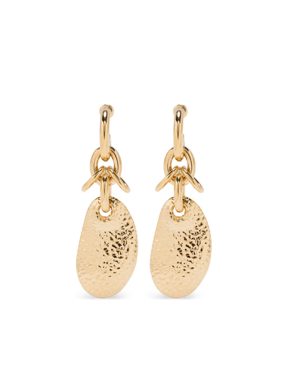 Chloé hammered-disc chain earrings | Gold | Image 1