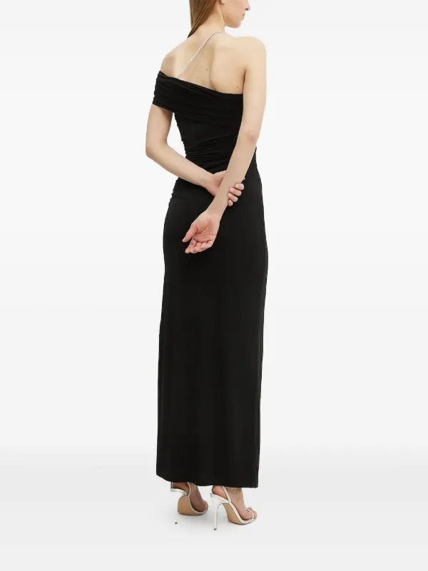 Herve Leger Olivia Crystal-embellished One-shoulder Maxi Dress - Black