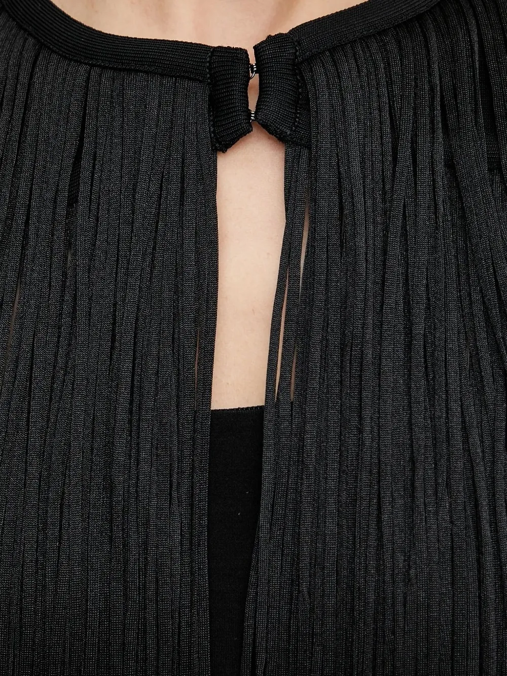 Herve Leger Fringe-detail Blouse In Black