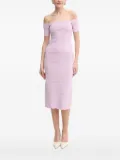 Hervé Léger wave-textured off-shoulder top - Purple