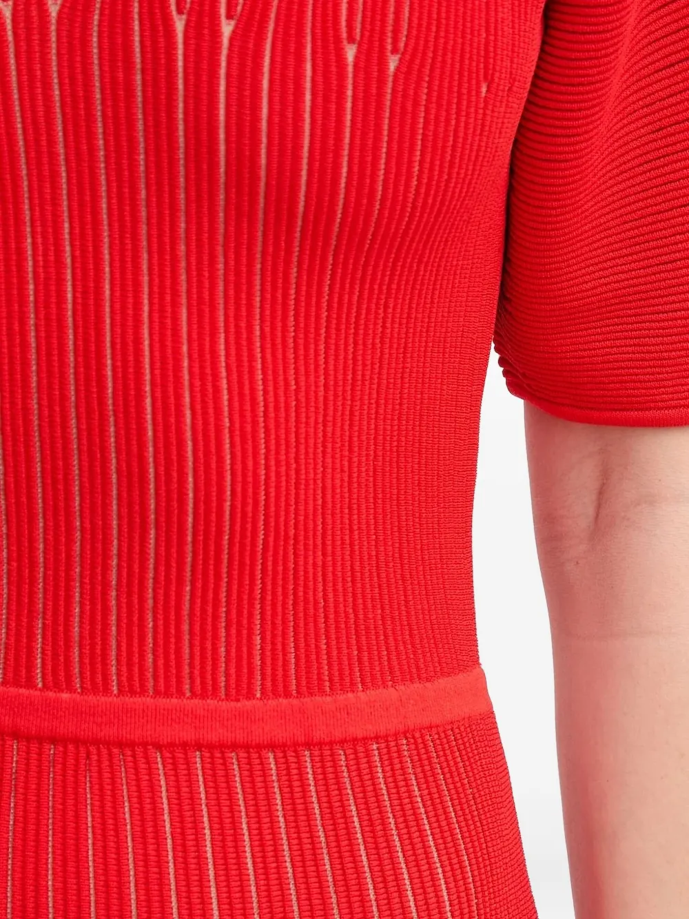 Herve Leger The Lyla V-neck Midi Dress In Red
