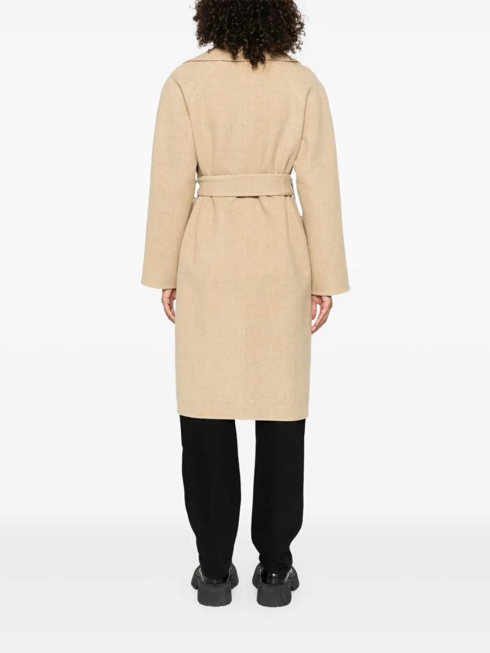 Burberry check-lined belted coat Beige