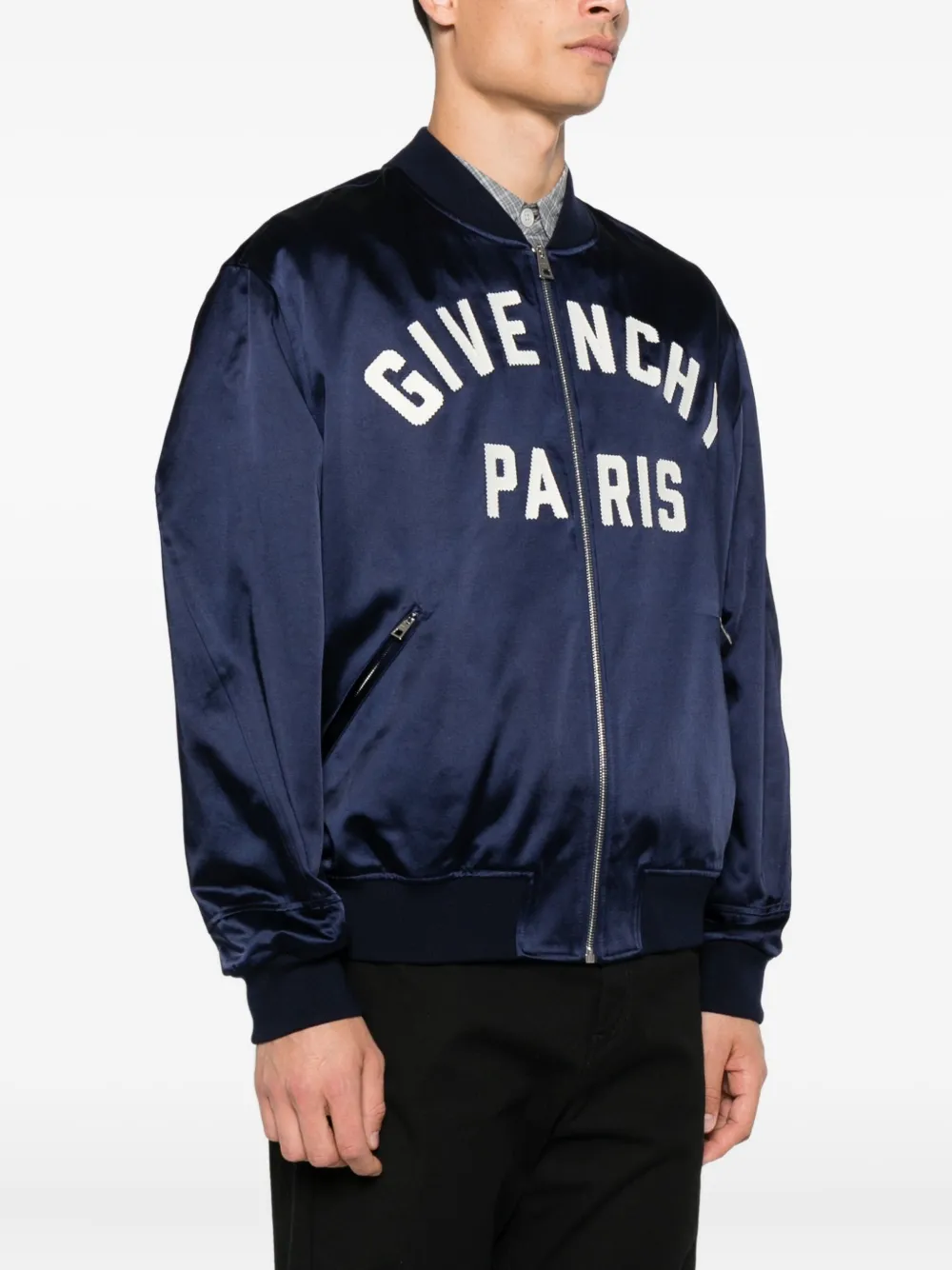 Givenchy logo bomber jacket Blauw