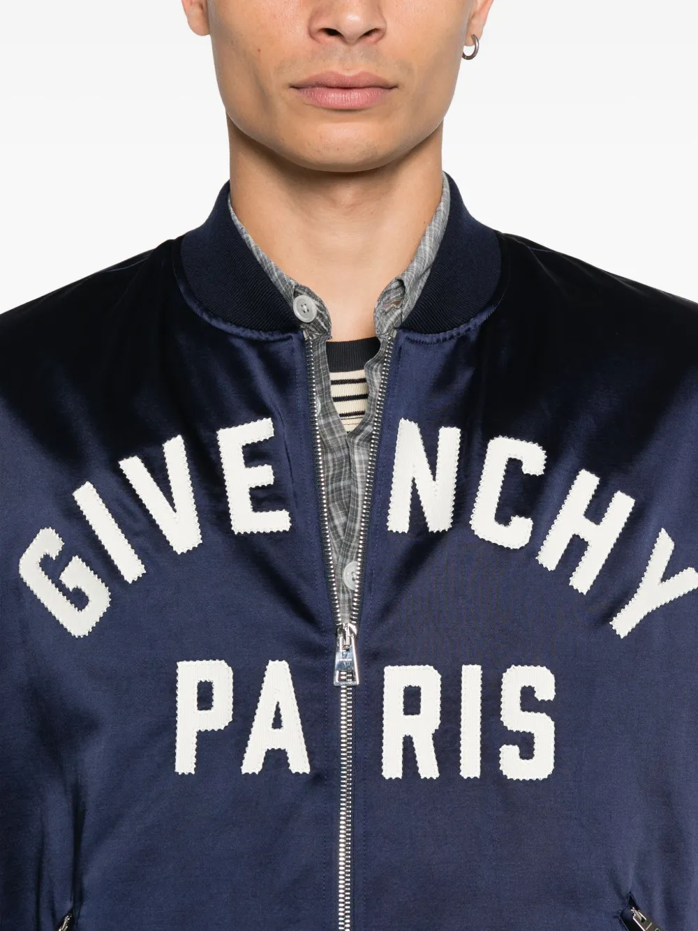 Givenchy logo bomber jacket Blauw