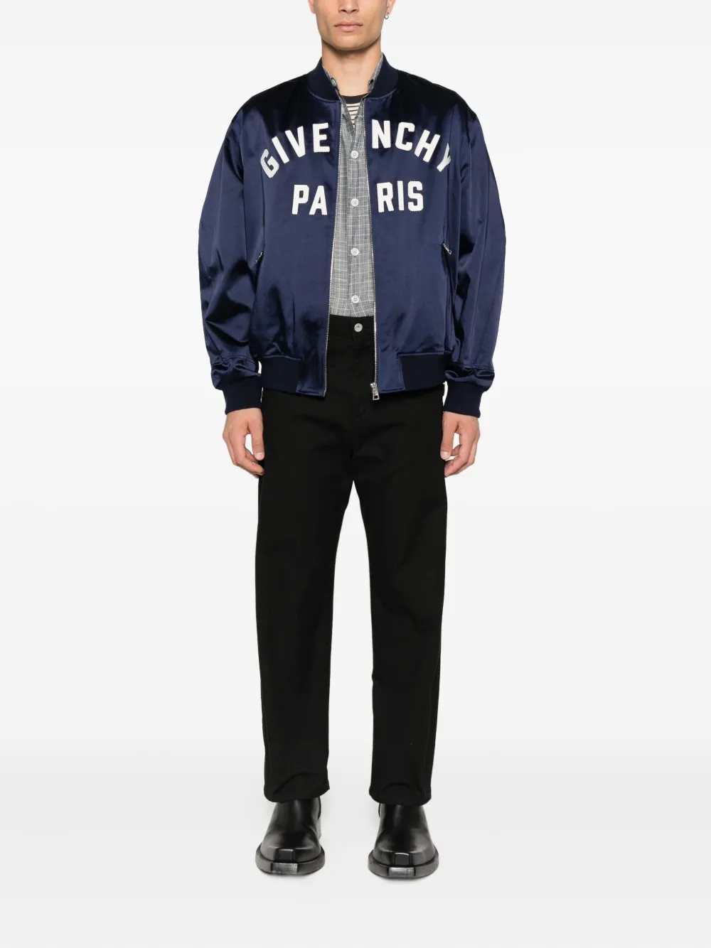 Givenchy logo bomber jacket Blauw