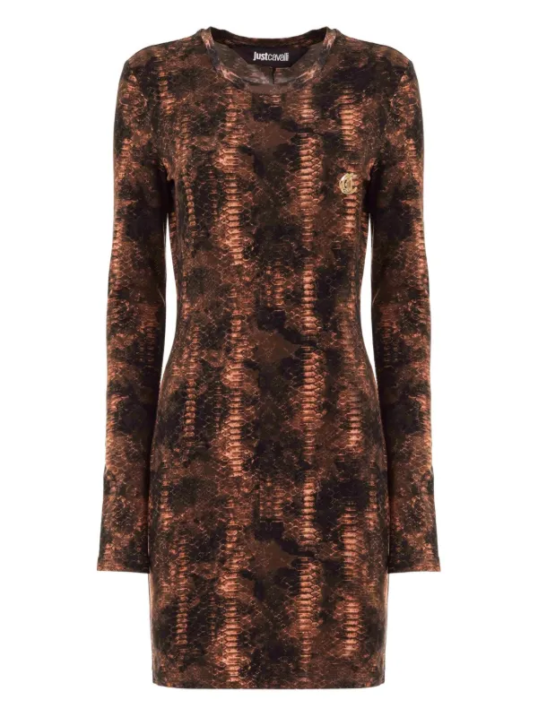 JUST CAVALLI Dress Woman color Brown