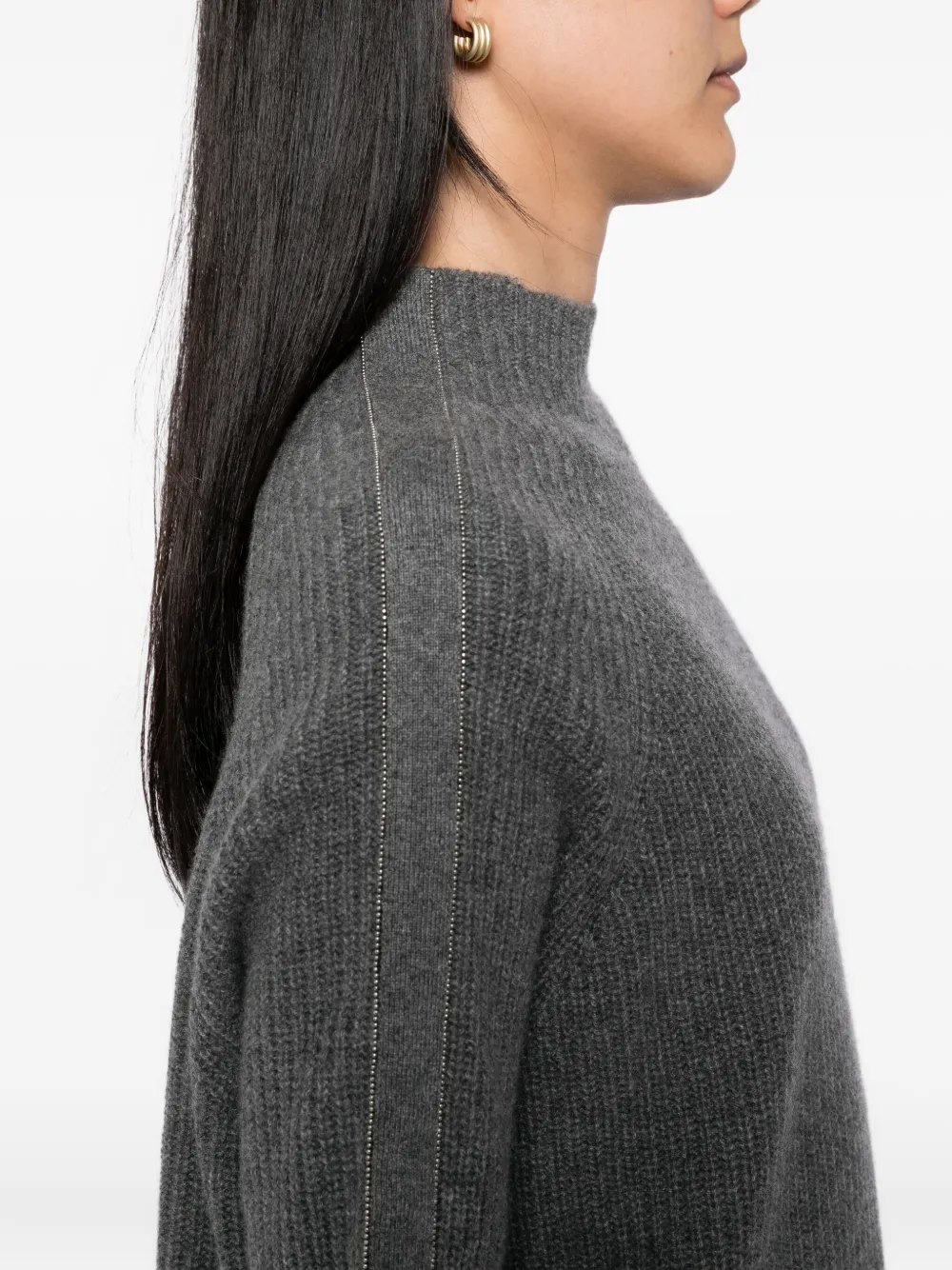 N.Peal Trui met metalen afwerking Grijs