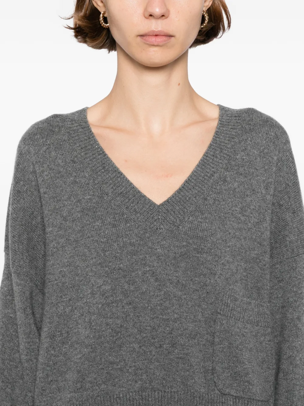 N.Peal Trui met V-hals Grijs