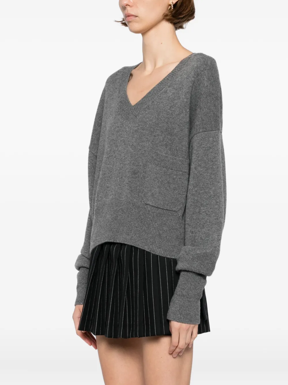 N.Peal Trui met V-hals Grijs