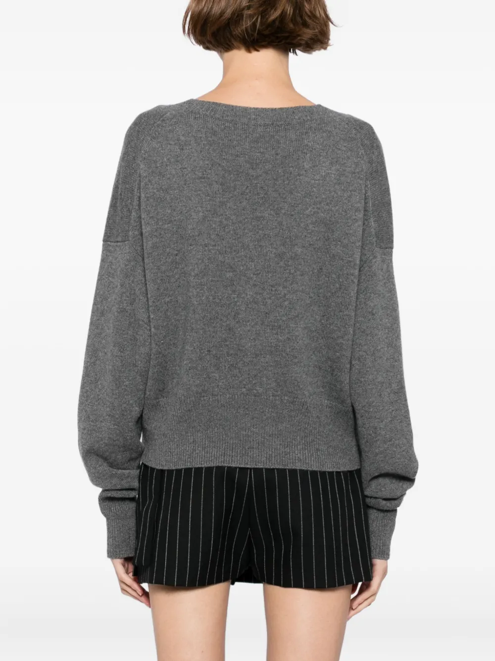 N.Peal Trui met V-hals Grijs