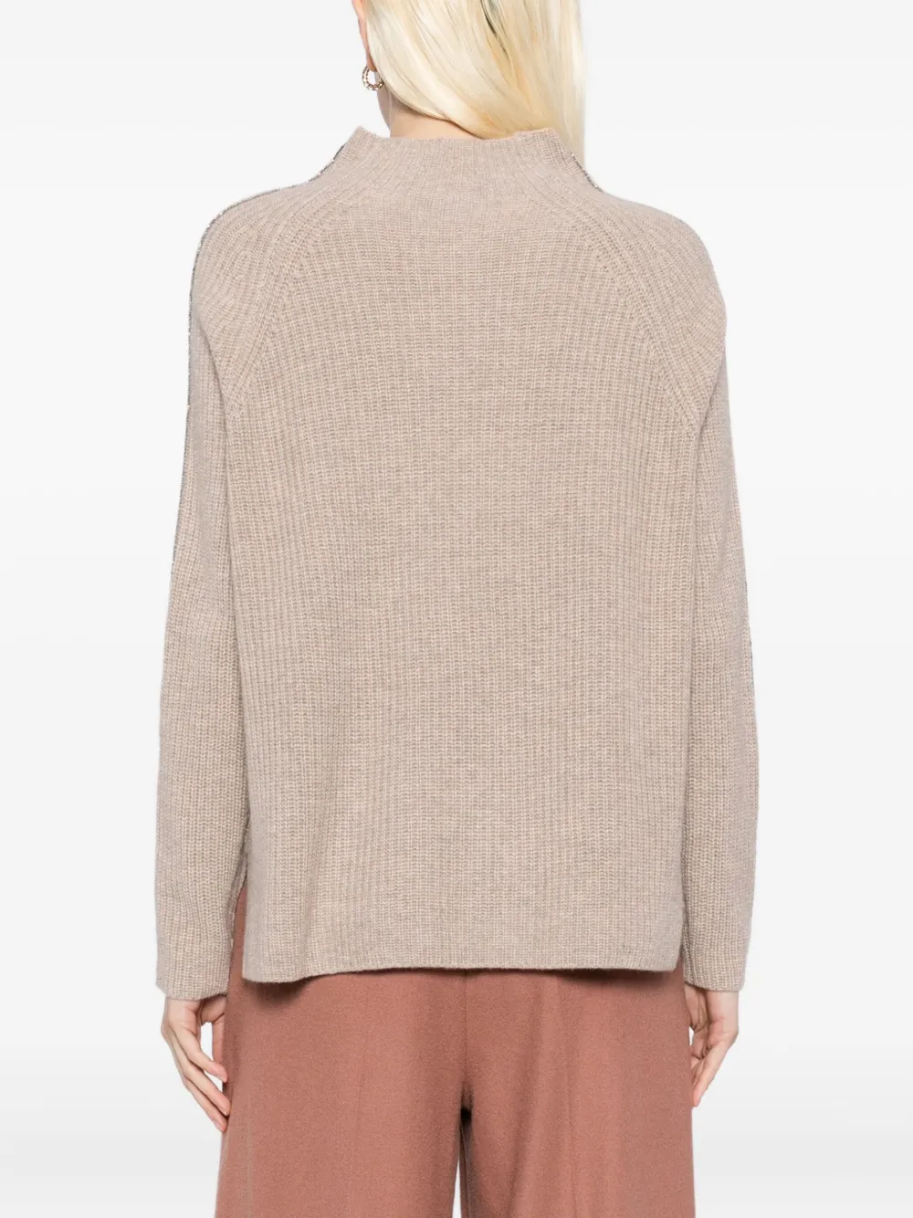 N.Peal Trui met trechterhals Beige