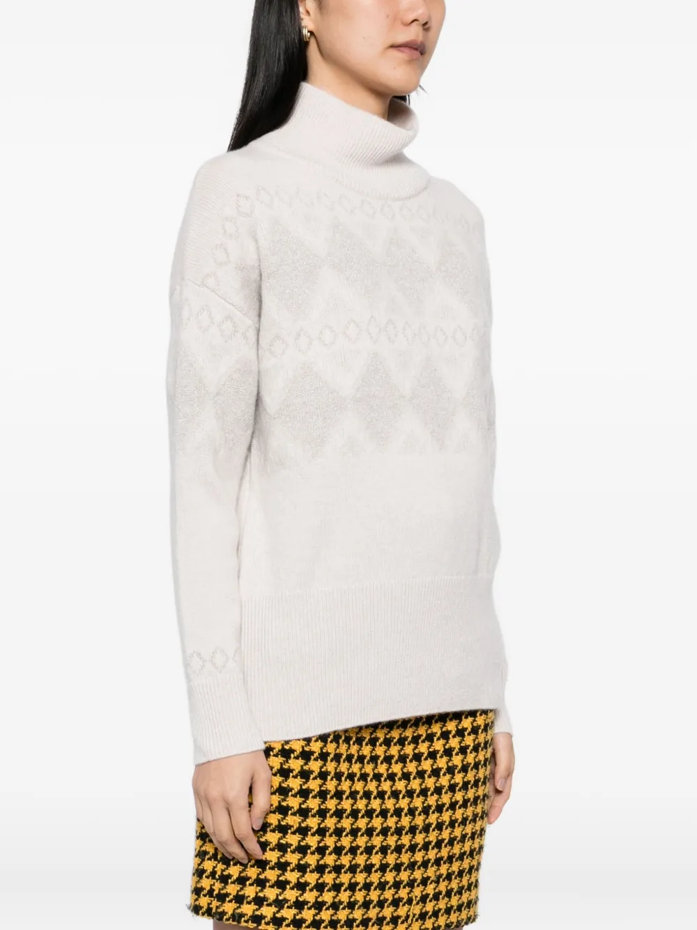 N.Peal Trui met glitter Grijs