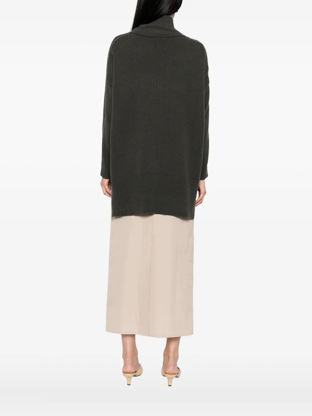 N.Peal Trui verfraaid met studs Groen