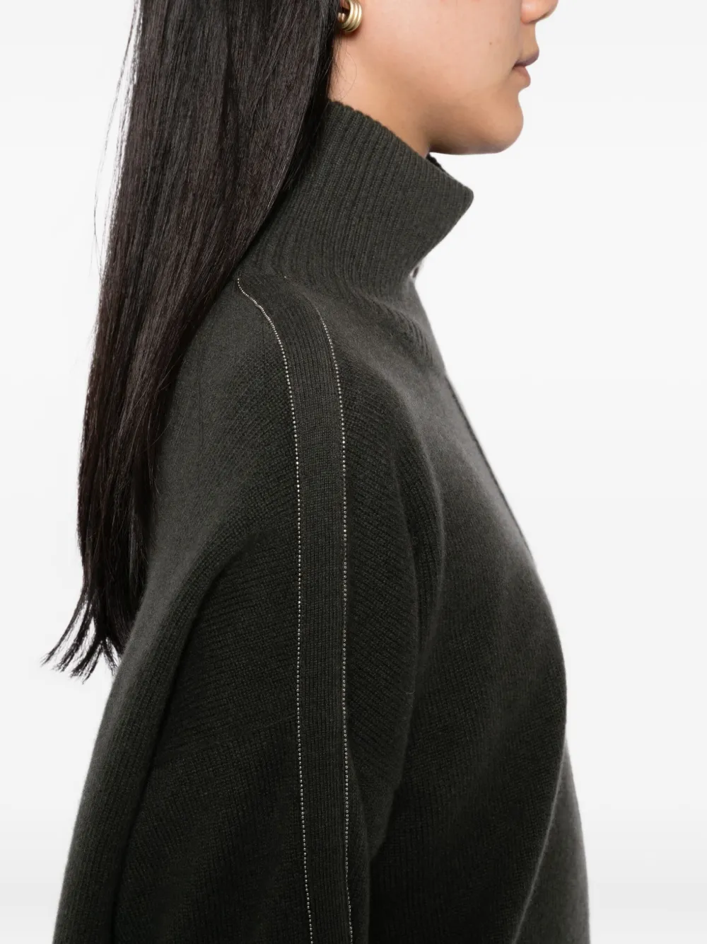 N.Peal Trui verfraaid met studs Groen