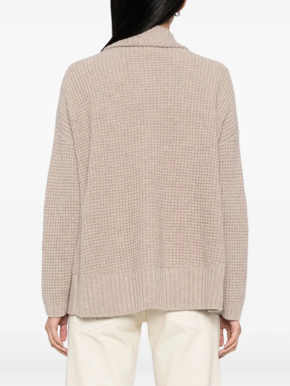 N.Peal Vest met mosstiksel Beige