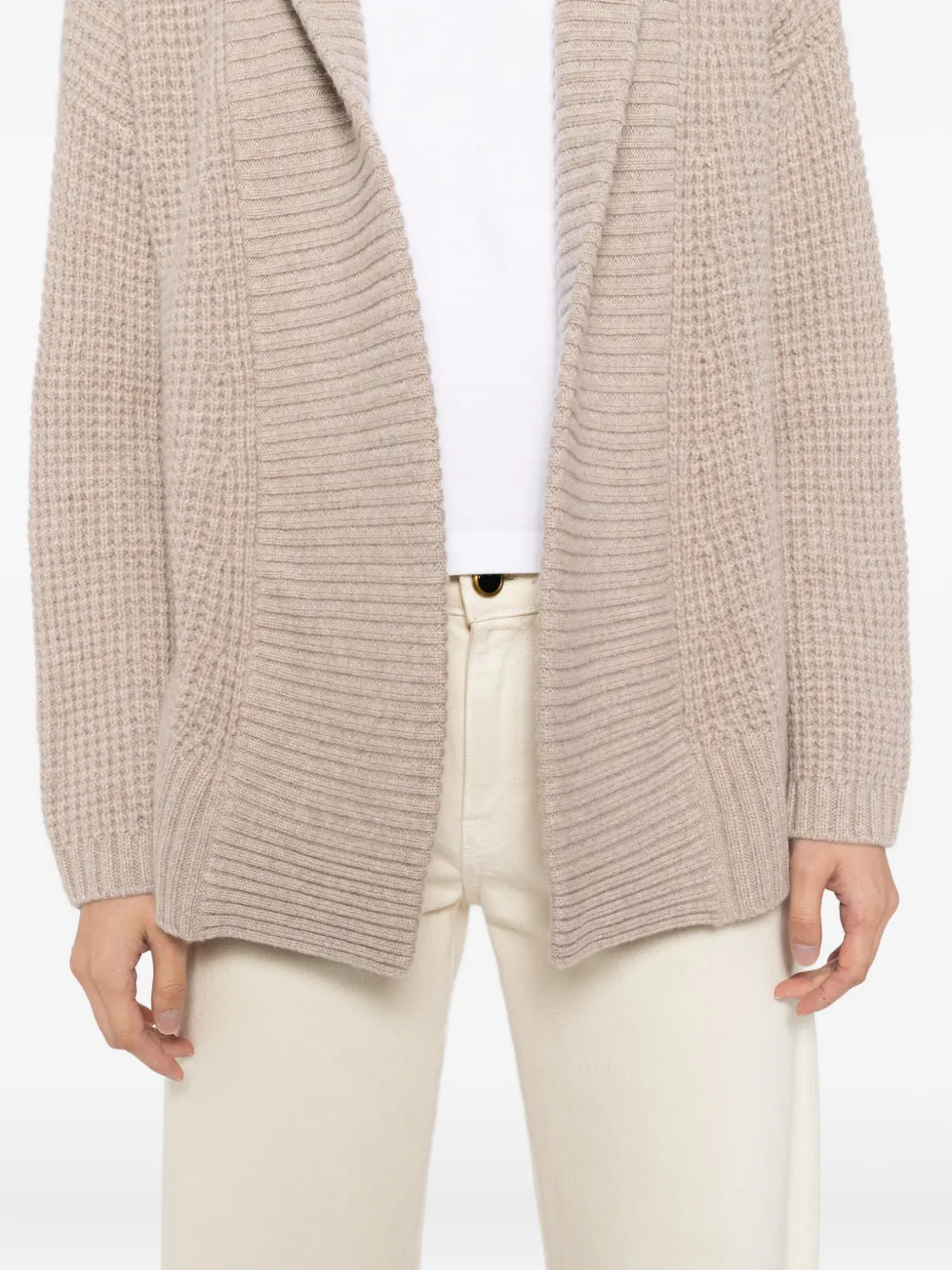 N.Peal Vest met mosstiksel Beige