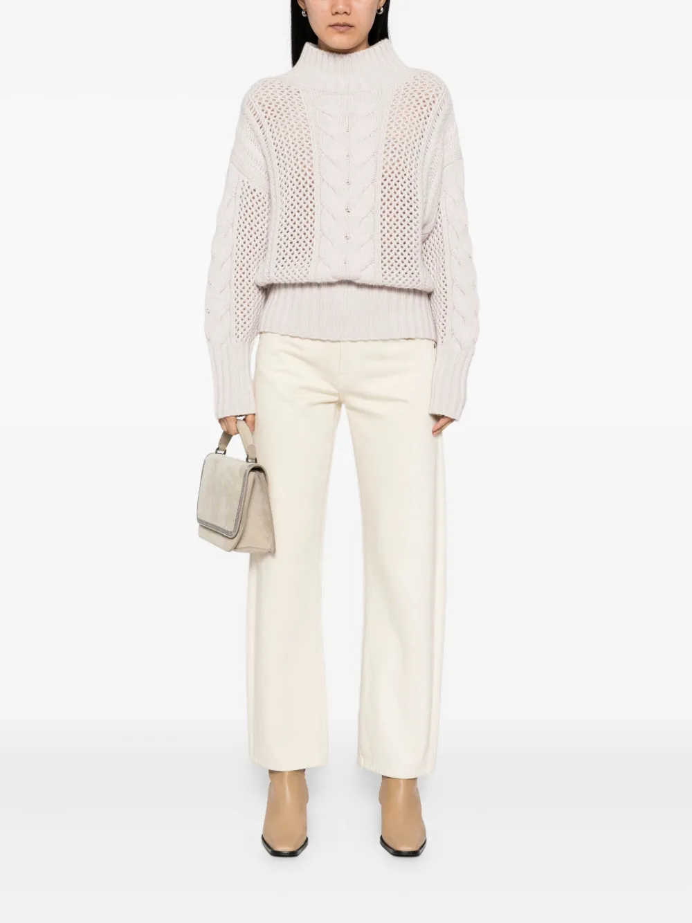 N.Peal mock-neck cable sweater | Knitted Sweaters | Image 2