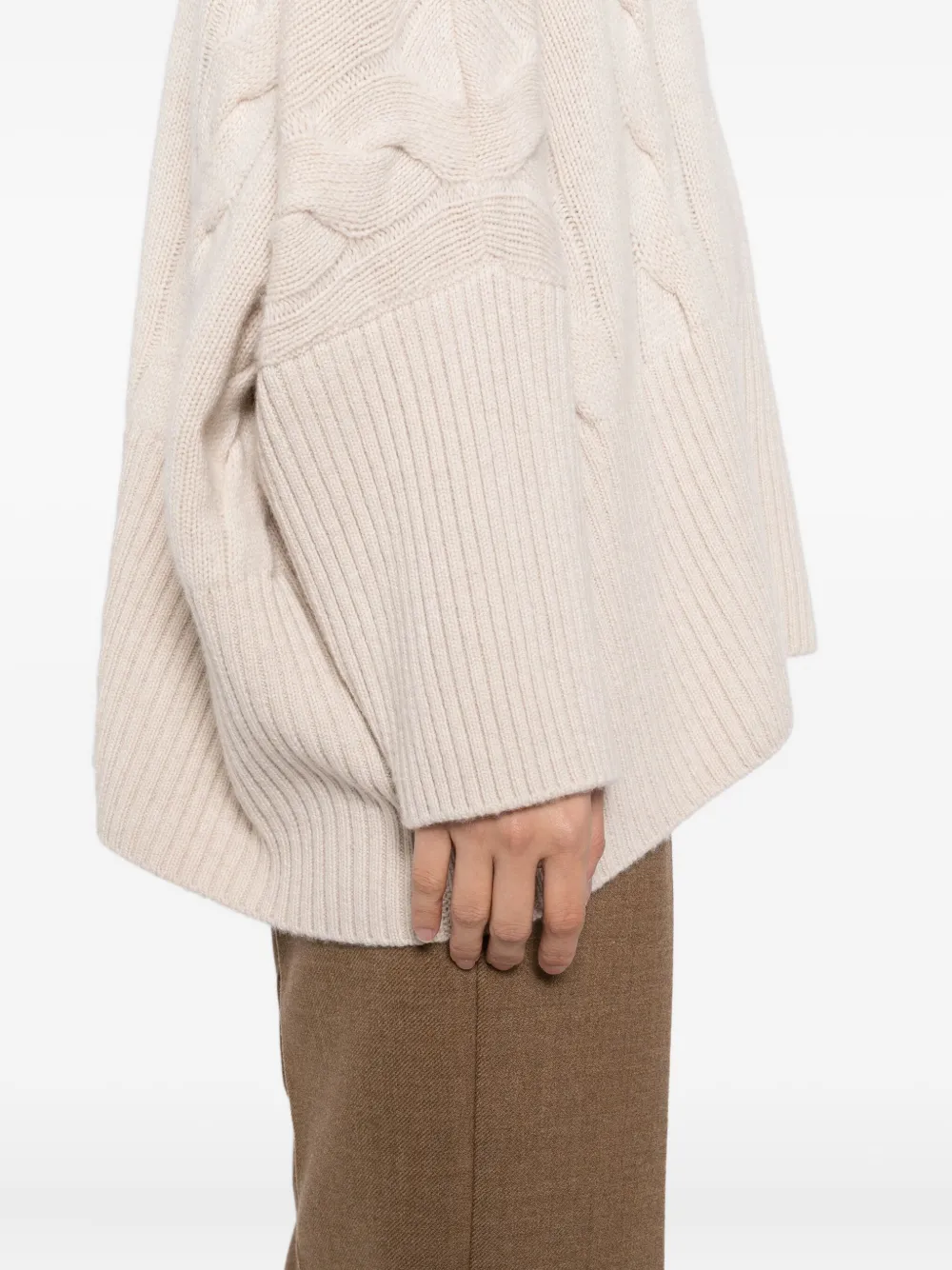 N.Peal Kabelgebreide trui Beige