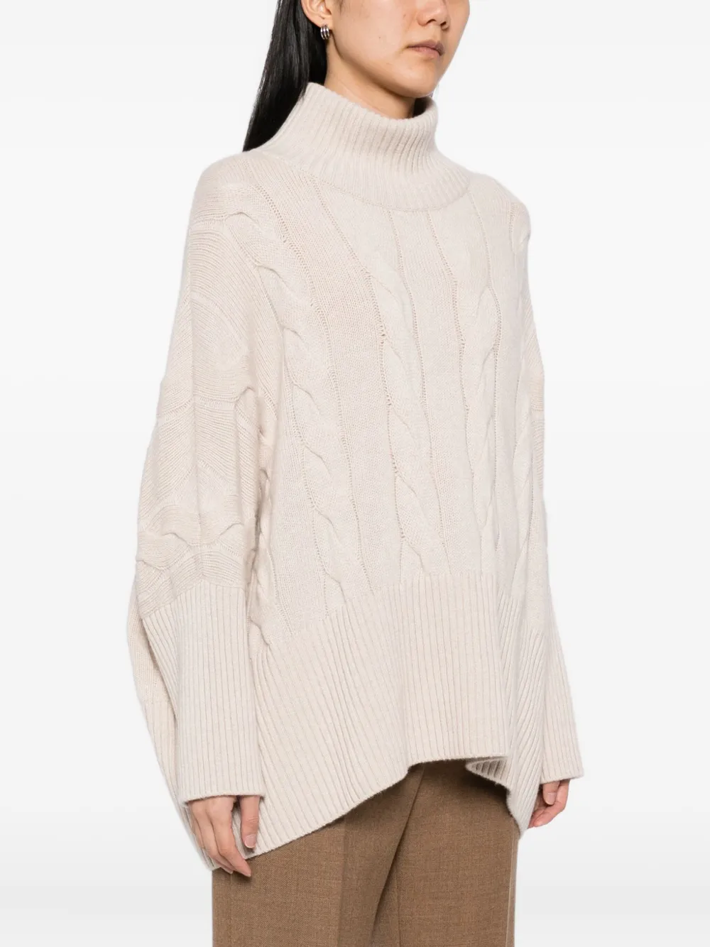N.Peal Kabelgebreide trui Beige