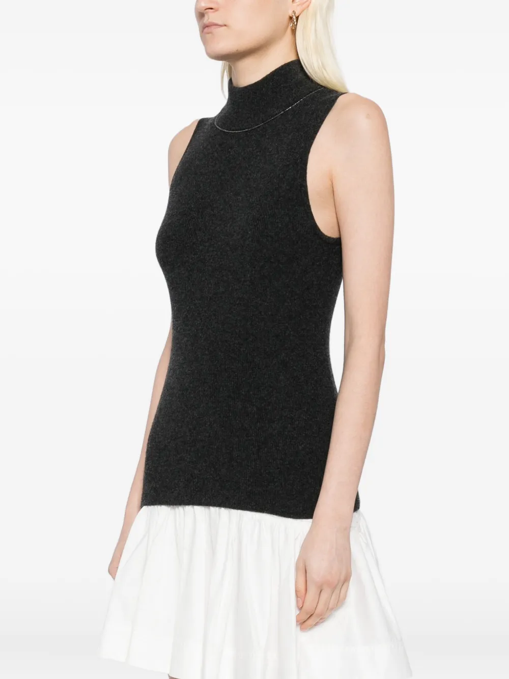 N.Peal Tanktop met metalen detail Grijs