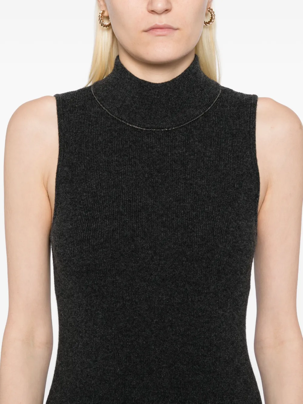 N.Peal Tanktop met metalen detail Grijs