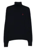 AMI Paris heart-embroidered turtleneck sweater - Blue