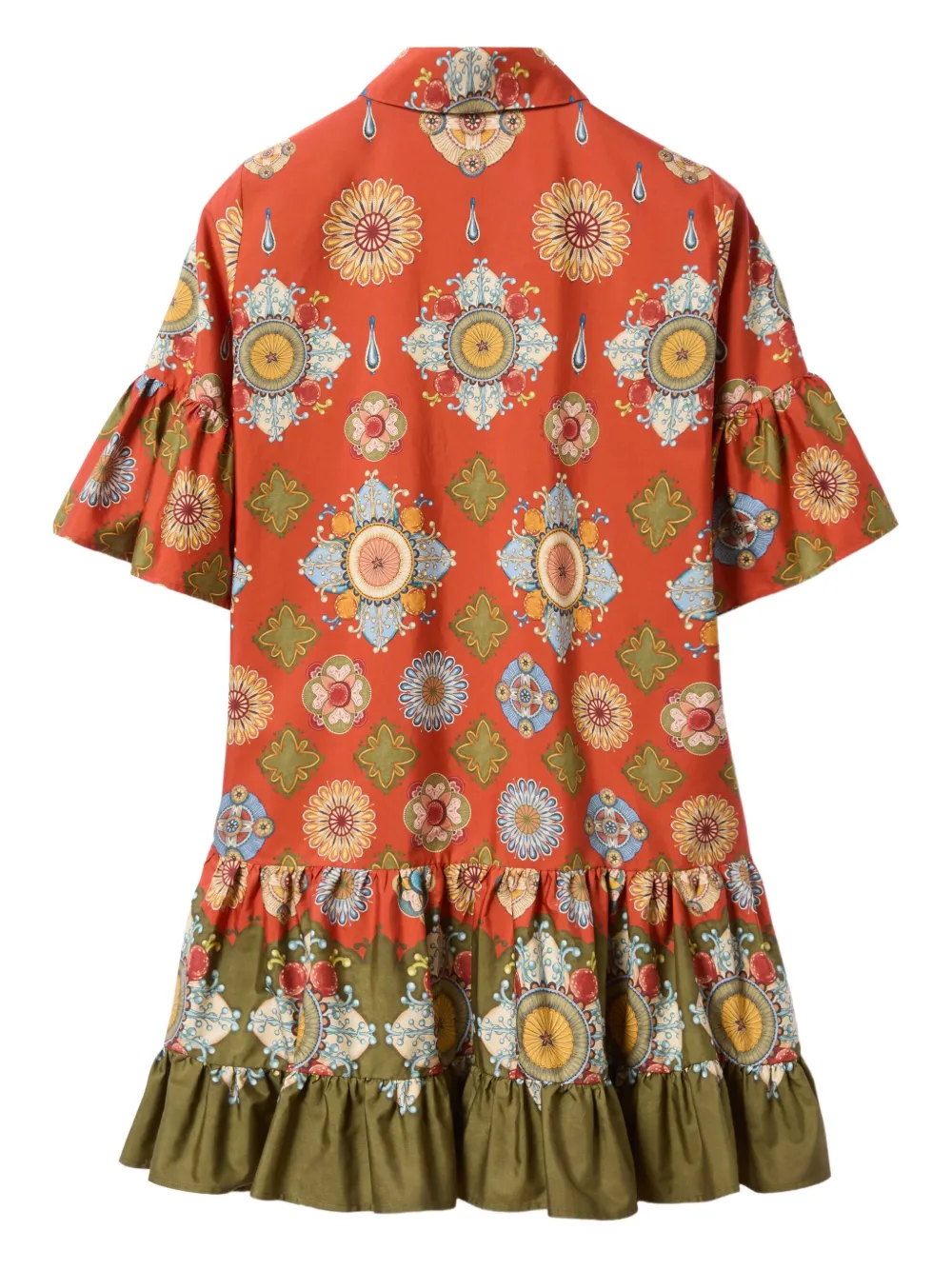 La DoubleJ Jurk met bloemenprint en ruches Rood