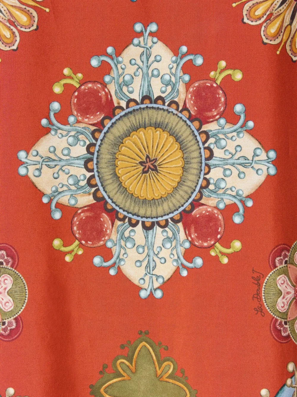 La DoubleJ Jurk met bloemenprint en ruches Rood