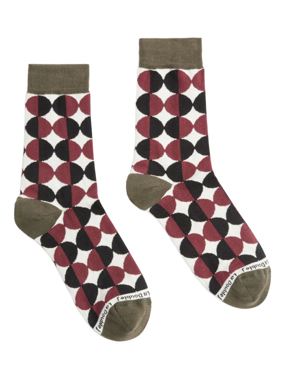La DoubleJ geometric-pattern socks - Marrone