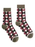 La DoubleJ geometric-pattern socks - Brown