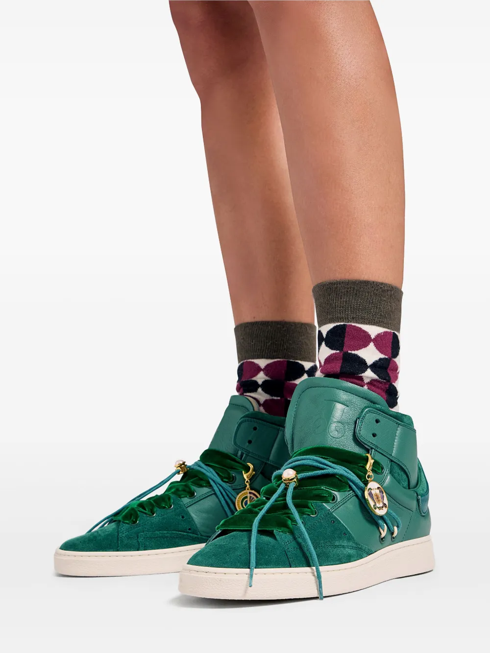 La DoubleJ Sokken met geometrisch patroon Bruin