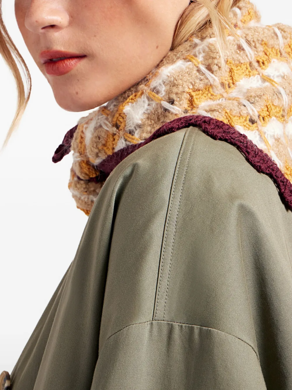 La DoubleJ Gehaakte triangelvormige sjaal Geel