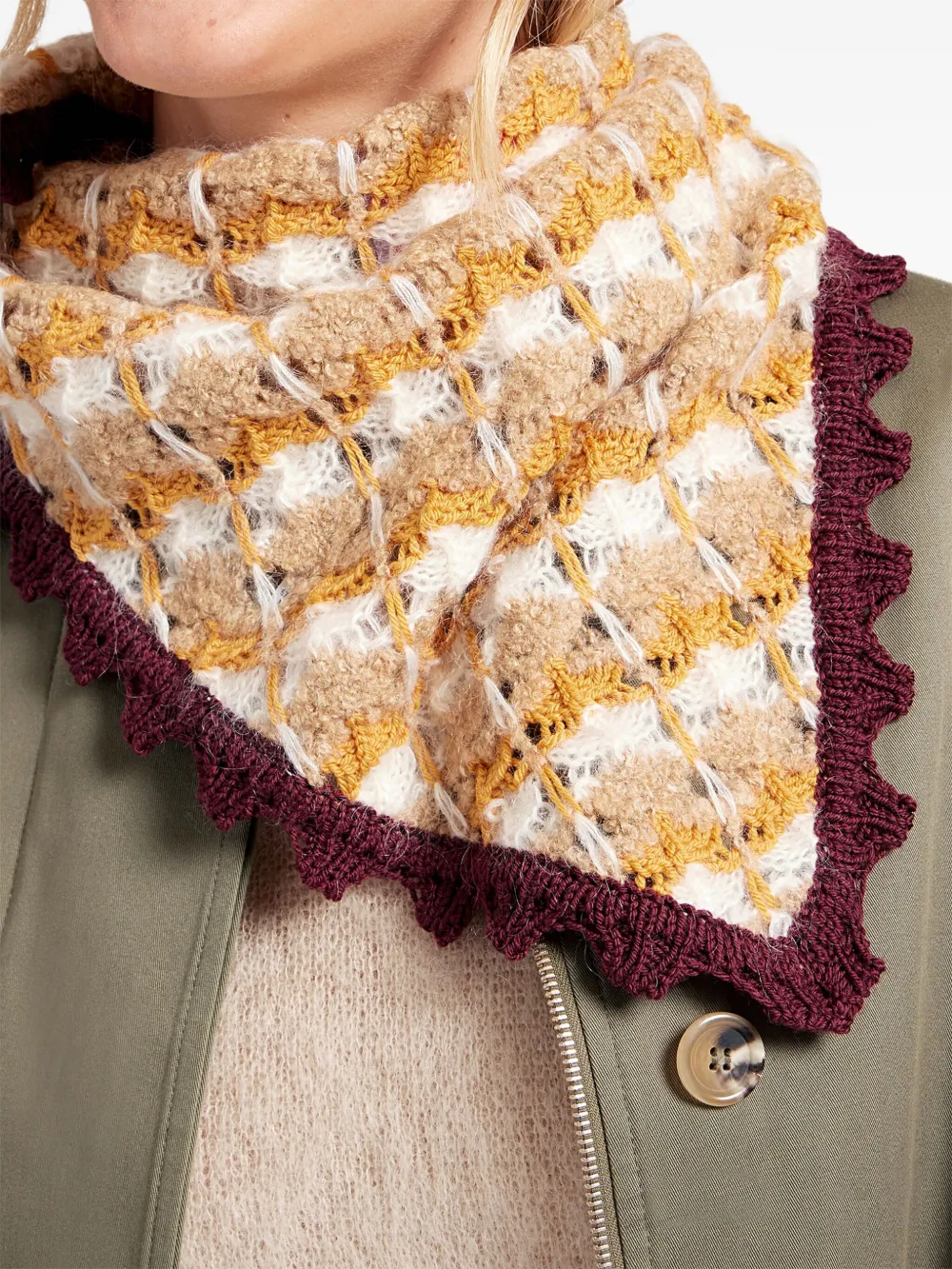 La DoubleJ Gehaakte triangelvormige sjaal Geel