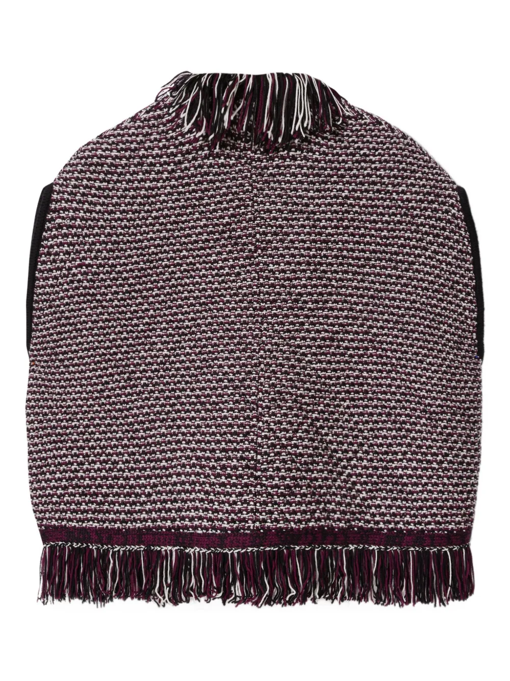 La Doublej Camelia Fringed-tim Cape In Black
